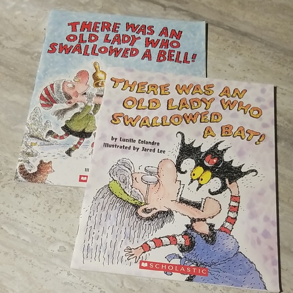 Scholastic Old Lady Who Swallowed A Duo Books